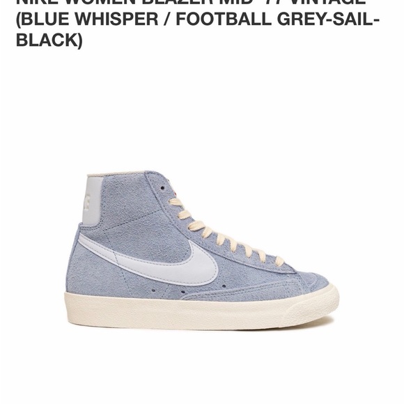 😍NWT😍 NIKE WOMEN BLAZER MID '77 VINTAGE (BLUE WHISPER/FOOTBALL GREY-SAIL) W 8.5 - Picture 15 of 15